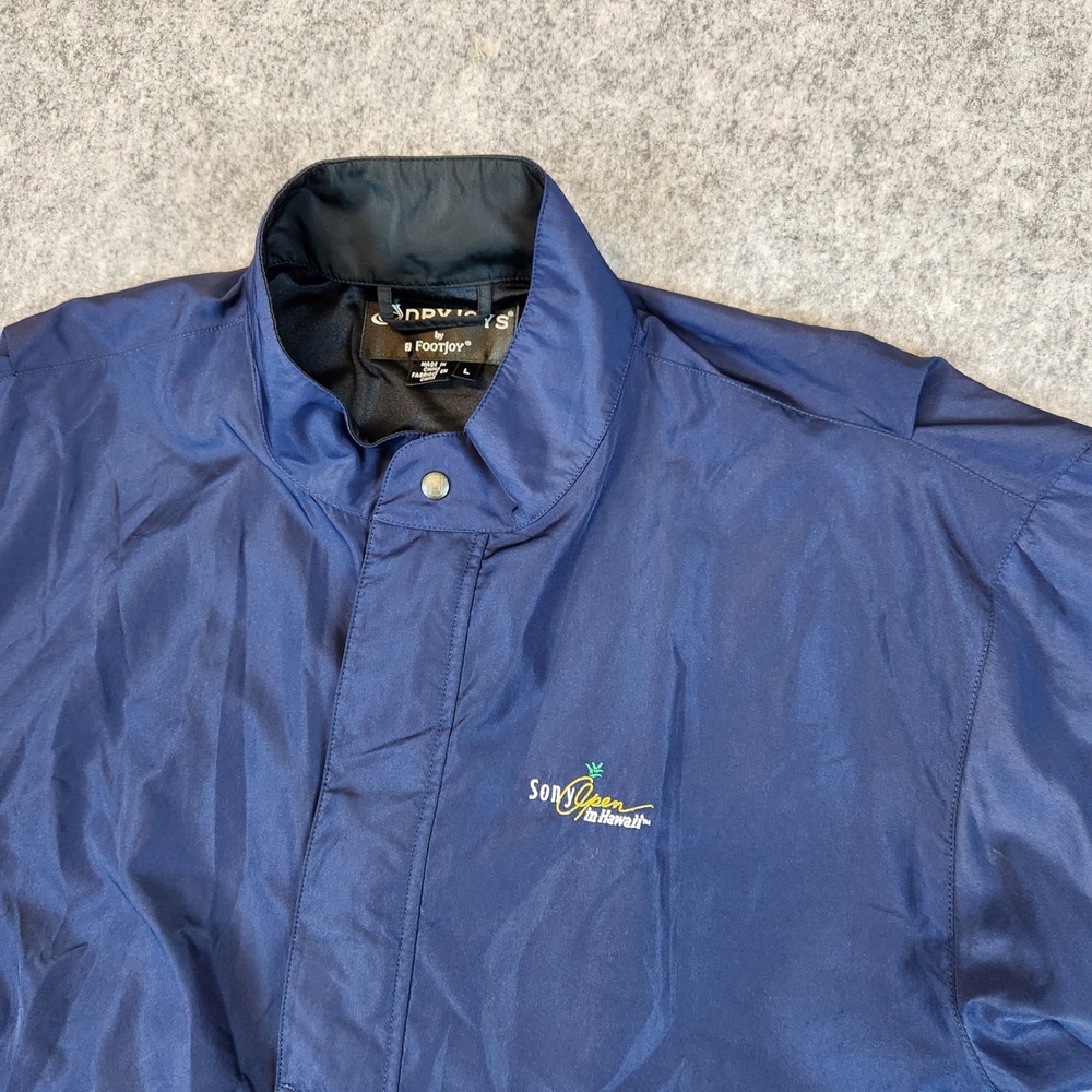 FootJoy DRYJOS Jackey Golf Pullover L Blue Sony Open‎ Hawaii Jacket Pocket Zip